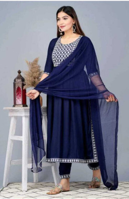 wakshi Embroidered Kurta, Trouser/Pant & Dupatta Set