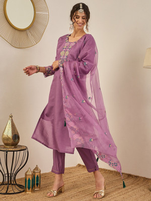 VredeVogel Embroidered Kurta, Trouser/Pant & Dupatta Set