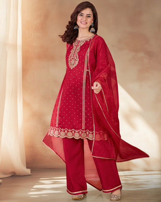 Tasrika Embroidered Kurta, Trouser/Pant & Dupatta Set