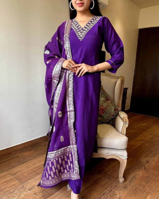 LIZORD FAB Embroidered Kurta, Trouser/Pant & Dupatta Set