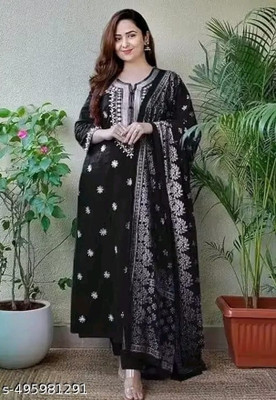 Claria Creation Embroidered Kurta, Trouser/Pant & Dupatta Set