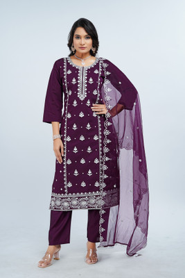 Prutha Embroidered Kurta, Trouser/Pant & Dupatta Set