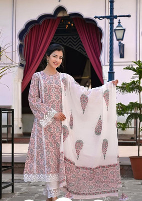 Heavenly attire Printed Kurta, Salwar & Dupatta Set