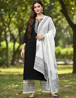 irtiqa Embroidered Kurta, Palazzo & Dupatta Set