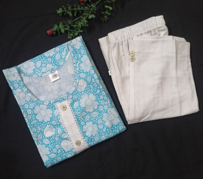 FABECOM Printed Kurta, Trouser/Pant & Dupatta Set