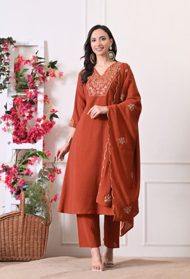 shopbegum Floral Print Kurta, Trouser/Pant & Dupatta Set