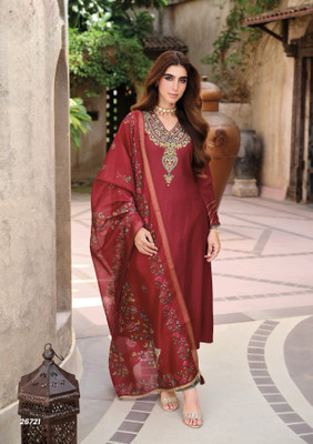 Aliya Embroidered Kurta, Trouser/Pant & Dupatta Set