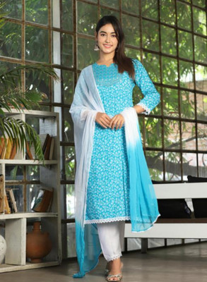 ALLEN WEAVE Printed Kurta, Trouser/Pant & Dupatta Set
