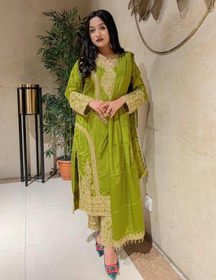 RK Creation Embroidered Kurta, Trouser/Pant & Dupatta Set