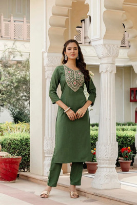 viyana fab Embroidered Kurta, Trouser/Pant & Dupatta Set