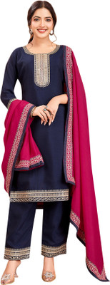 CRVIMPEX Embroidered Kurta, Trouser/Pant & Dupatta Set