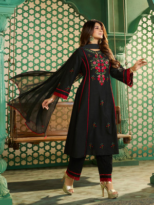Bhama COUTURE Embroidered Kurta, Trouser/Pant & Dupatta Set