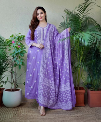 Zaneta Self Design Kurta, Trouser/Pant & Dupatta Set