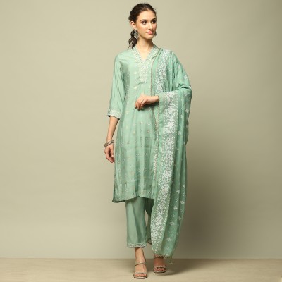 RANGRITI Printed Kurta, Palazzo & Dupatta Set