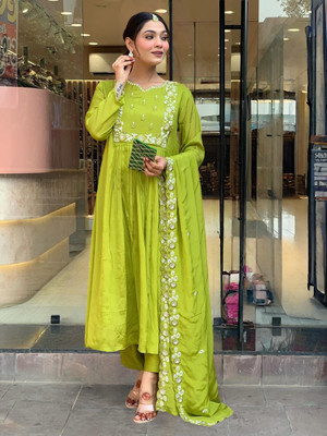 KYADA FAB Embroidered Kurta, Trouser/Pant & Dupatta Set