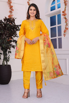 LIZORD FAB Embroidered Kurta, Trouser/Pant & Dupatta Set