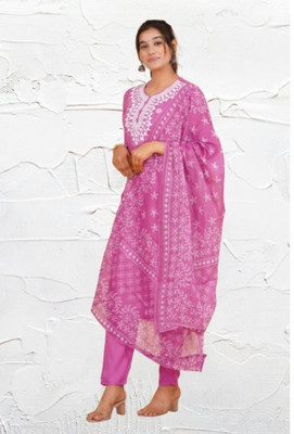 Jaipur fashion factory Embroidered Kurta, Trouser/Pant & Dupatta Set