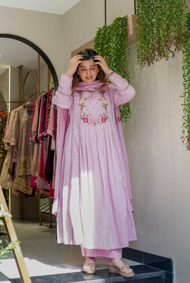 RN Fashion Embroidered Kurta, Trouser/Pant & Dupatta Set