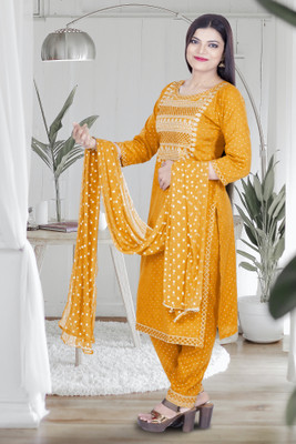 SABRANG MIX & MATCH Embroidered, Printed Kurta, Trouser/Pant & Dupatta Set