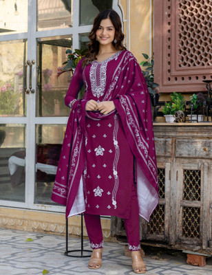 Trendz Tycoon Embroidered Kurta, Salwar & Dupatta Set