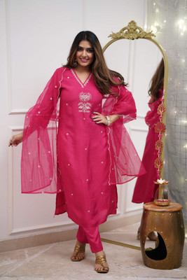RADHEKRISHNA FASHIONABLES Embroidered Kurta, Salwar & Dupatta Set