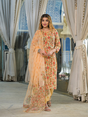 DIVENA Floral Print Kurta, Trouser/Pant & Dupatta Set