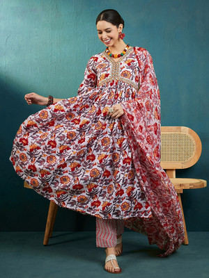 Tasrika Embroidered Kurta, Trouser/Pant & Dupatta Set
