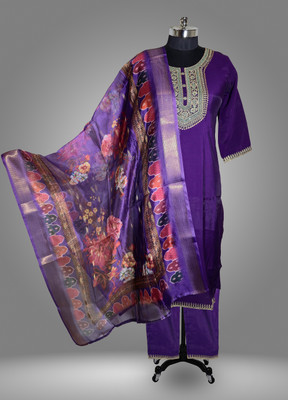 Velmora Self Design Kurta, Trouser/Pant & Dupatta Set