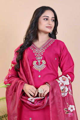 Helly Fashion Embroidered Kurta, Trouser/Pant & Dupatta Set