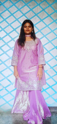 sheNique Enterprises Embroidered Kurta, Palazzo & Dupatta Set