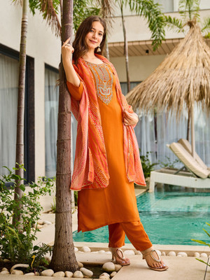 Prime Poster Embroidered Kurta, Trouser/Pant & Dupatta Set
