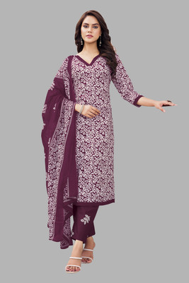 SHREE JEENMATA COLLECTION Printed Kurta, Churidar & Dupatta Set
