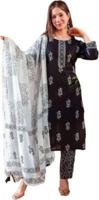 Kiiara Printed Kurta, Palazzo & Dupatta Set