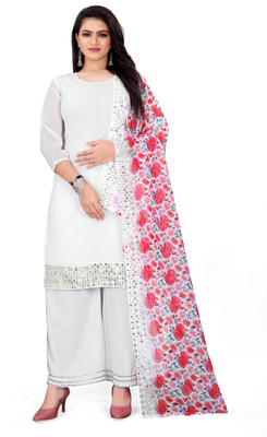Aahira Embroidered Kurta, Palazzo & Dupatta Set