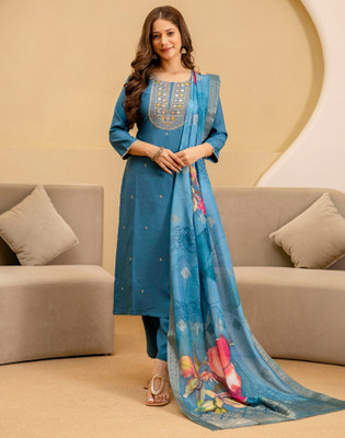 Skylee Embroidered Kurta, Salwar & Dupatta Set