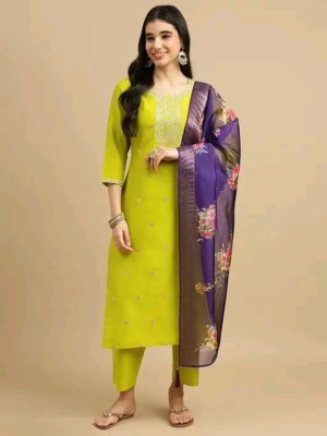 CLIW Embroidered Kurta, Trouser/Pant & Dupatta Set