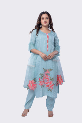 LABEL BY ANUSHA Embroidered Kurta, Trouser/Pant & Dupatta Set