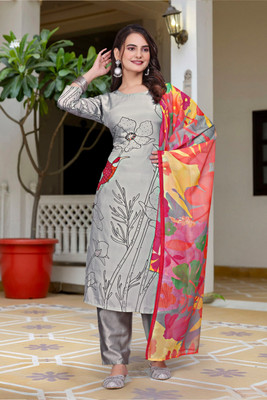 ETHICS FASHIONABLES Woven Kurta, Dhoti Pant & Dupatta Set