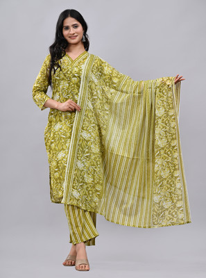 Miss Tokonama Floral Print Kurta, Palazzo & Dupatta Set
