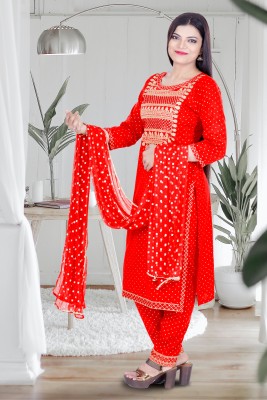 SABRANG MIX & MATCH Embroidered, Printed Kurta, Trouser/Pant & Dupatta Set