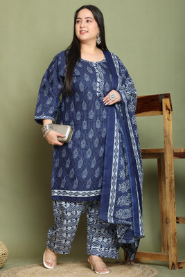 Wonder Weave Printed Anarkali Kurta, Bottom & Dupatta Set