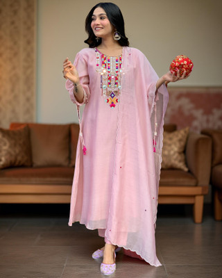 Tylissa Self Design Kurta, Trouser/Pant & Dupatta Set