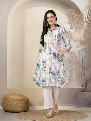 Nayam By Lakshita Printed Kurta, Palazzo & Dupatta Set