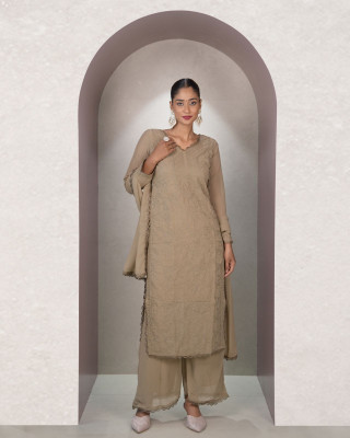 K Y W Embroidered Kurta, Trouser/Pant & Dupatta Set