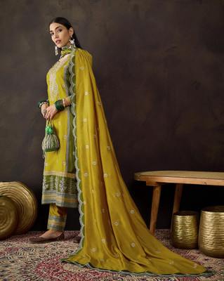 Tasrika Embroidered Kurta, Trouser/Pant & Dupatta Set