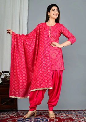 Hegza Printed Kurta, Patiala & Dupatta Set