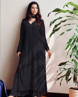 TrendNest Hub Embroidered Kurta, Palazzo & Dupatta Set