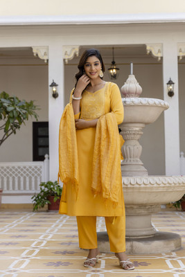 Divyanshu Embroidered, Embroidered Kurta, Trouser/Pant & Dupatta Set