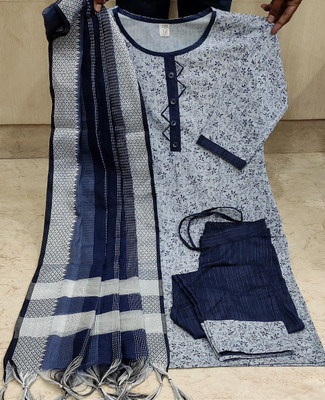 ALISHA CREATIONS Floral Print Kurta, Trouser/Pant & Dupatta Set
