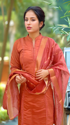 zoeyasvogue Woven Kurta, Trouser/Pant & Dupatta Set